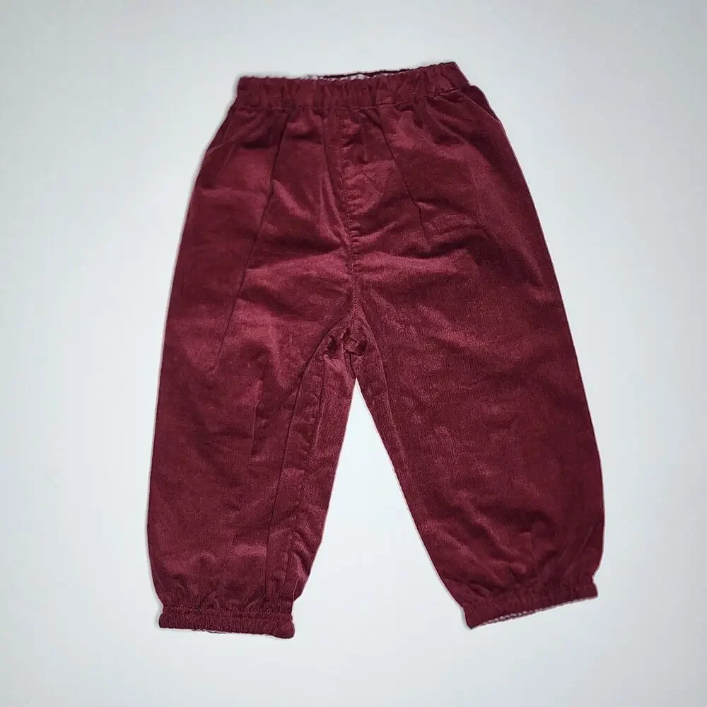 Edgehill Collection Darby Burgundy Corduroy Reversible Pants Set Size 18 M